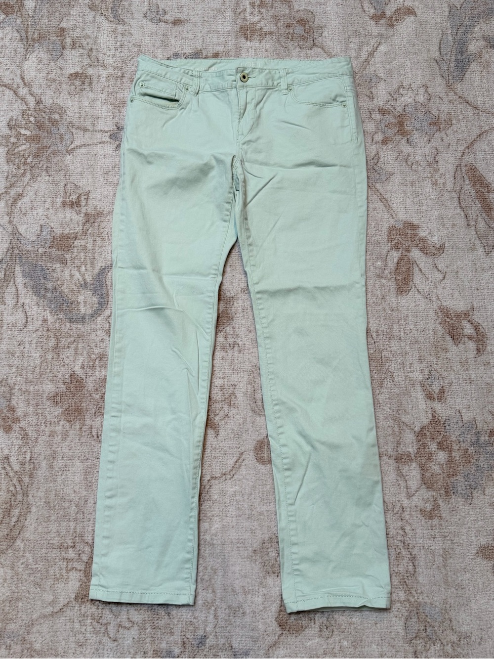 LOFT Pale Mint Modern Straight Straight-Leg Pants